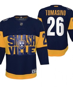 Philip Tomasino 26 Predators 2022 Stadium Series Youth Navy Primegreen Jersey Jersey