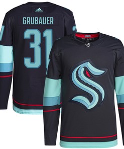 Philipp Grubauer Seattle Kraken Adidas Home Authentic Primegreen Player Jersey - Navy Nhl