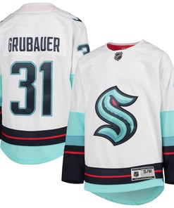 Philipp Grubauer Seattle Kraken Away Premier Player Jersey White Nhl