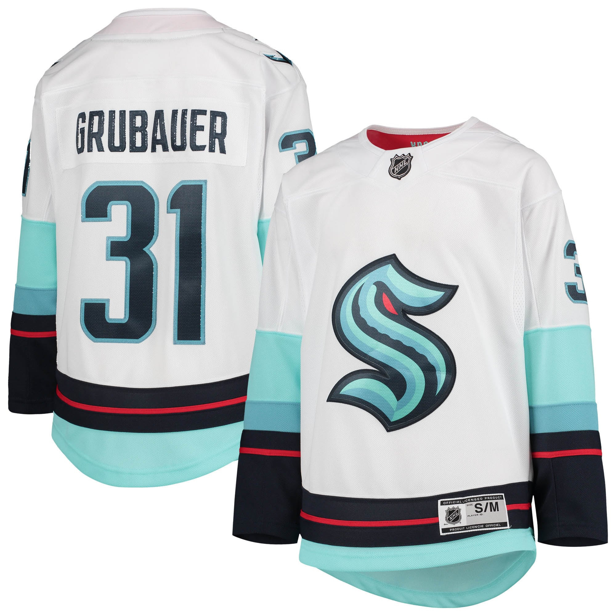 Philipp Grubauer Seattle Kraken Away Premier Player Jersey - White Nhl