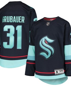 Philipp Grubauer Seattle Kraken Home Premier Player Jersey Deep Sea Blue Nhl