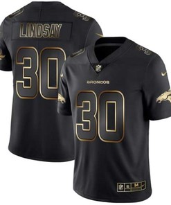 Phillip Lindsay #30 Denver Broncos Nfl Explosion Legendary Gold Black Jersey