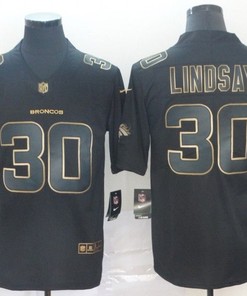 Phillip Lindsay #30 Denver Broncos Nfl Explosion Legendary Gold Black Jersey