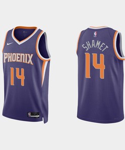 Phoenix Suns 14 Landry Shamet 2022-23 Icon Edition Purple Men Jersey
