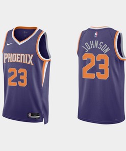 Phoenix Suns 23 Cameron Johnson 2022-23 Icon Edition Purple Men Jersey