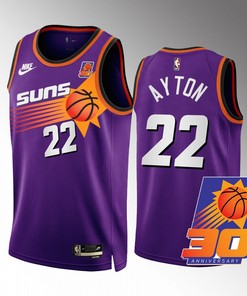 Phoenix Suns 30th Anniversary Deandre Ayton 22 Purple Jersey 2022-23 Classic Edition