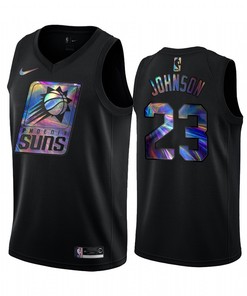 Phoenix Suns Cameron Johnson 23 Jersey Iridescent Holographic Black Limited Edition