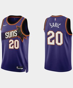 Phoenix Suns Dario Saric 20 2022-23 Icon Edition Purple Men Jersey