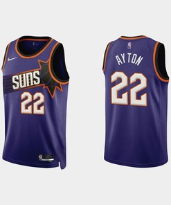 Phoenix Suns Deandre Ayton 22 2022-23 Icon Edition Purple Men Jersey