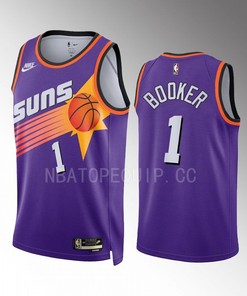 Phoenix Suns Devin Booker 1 2022-23 Classic Edition Purple Jersey Swingman