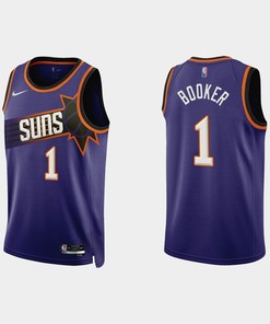 Phoenix Suns Devin Booker 1 2022-23 Icon Edition Purple Men Jersey