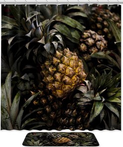 Pineapple Ananas Shower Curtain in Waterproof Fabric for Bathroom Decoration