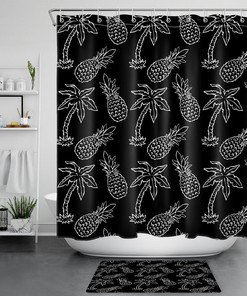 Pineapple Shower Curtain Tropical Fruit Bathroom Decor