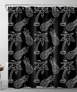 Pineapple Shower Curtain Tropical Fruit Bathroom Decor
