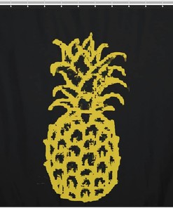 Pineapple Shower Curtain - Waterproof with Metal Grommet Holes 
