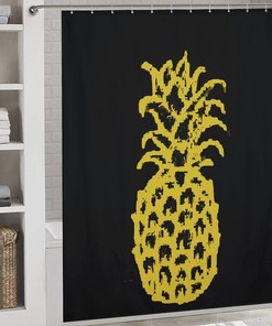 Pineapple Shower Curtain - Waterproof with Metal Grommet Holes 