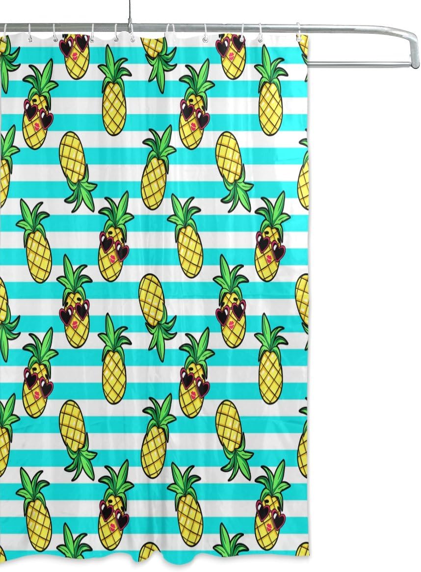 Pineapple Sunglasses Summer Shower Curtain for Fun-in-the-Sun Bathroom Decor