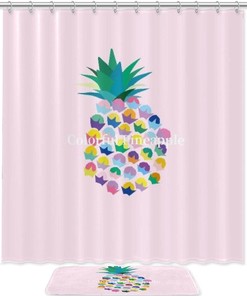 Pineapple Waterproof Shower Curtain for Tropical Bathroom Decor