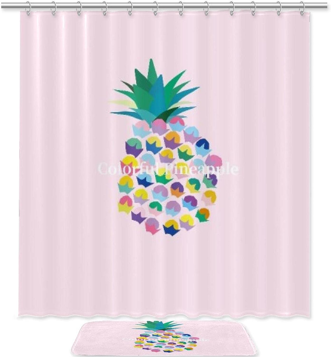 Pineapple Waterproof Shower Curtain for Tropical Bathroom Decor