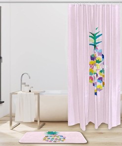 Pineapple Waterproof Shower Curtain for Tropical Bathroom Decor
