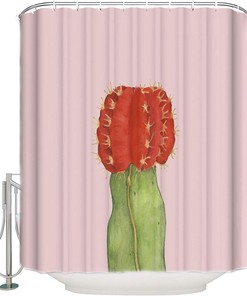 Pink Succulents Shower Curtain - Bathroom Decor