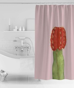 Pink Succulents Shower Curtain - Bathroom Decor