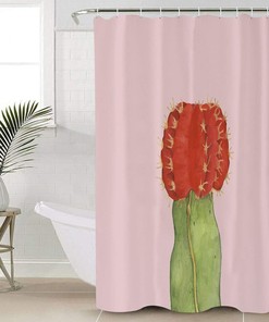 Pink Succulents Shower Curtain - Bathroom Decor