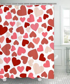 Pink and Red Sweet Heart Valentine's Day Shower Curtain