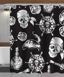 Pirate Skull Spirit Shower Curtain - Funny Bathroom Decor