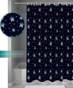 Pirate and Skull Sailing Viking Shower Curtain - Waterproof Fabric for Bathroom