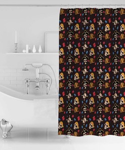 Pirate and Skull Shower Curtain Sea Rover Sailing Viking Dark shower curtain for Bathroom Curtains Waterproof Fabric Bath Curtain