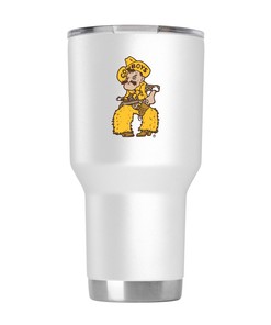 Pistol Pete White Wyoming Tumbler - Show Your Wyoming Spirit