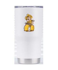 Pistol Pete White Wyoming Tumbler - Show Your Wyoming Spirit