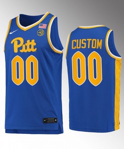 Pitt Panthers Custom 00 Jersey 2022-23 College Basketball Royal Uniform