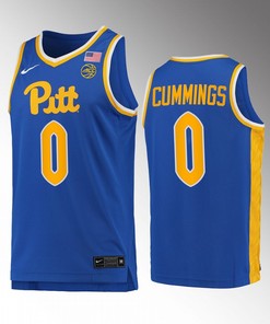 Pitt Panthers Nelly Cummings 0 Jersey 2022-23 College Basketball Royal Uniform