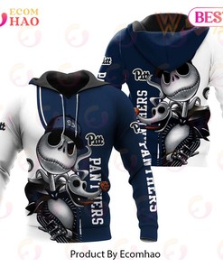 Pittsburgh Panthers Jack Skellington And Zero 3D Hoodie
