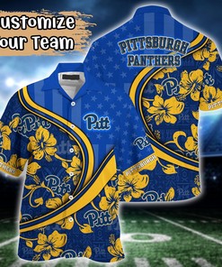 Pittsburgh Panthers NCAA US Flag Flower Hawaii Shirt For Fans