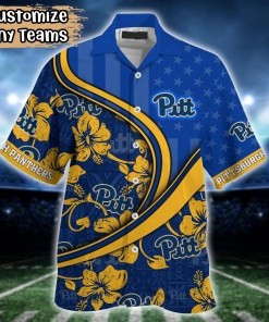 Pittsburgh Panthers NCAA US Flag Flower Hawaii Shirt For Fans