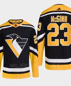 Pittsburgh Penguins 2022 Reverse Retro 2.0 Brock McGinn 23 Black Primegreen Jersey Men's
