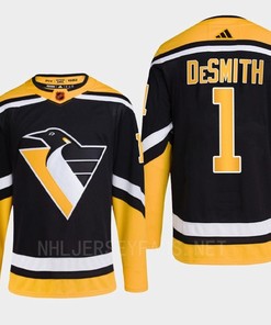 Pittsburgh Penguins 2022 Reverse Retro 2.0 Casey DeSmith 1 Black Primegreen Jersey Men's