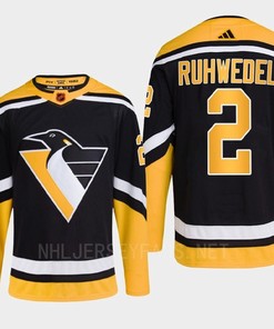 Pittsburgh Penguins 2022 Reverse Retro 2.0 Chad Ruhwedel 2 Black Primegreen Jersey Men's