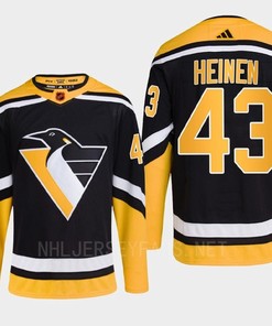 Pittsburgh Penguins 2022 Reverse Retro 2.0 Danton Heinen 43 Black Primegreen Jersey Men's