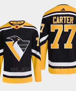 Pittsburgh Penguins 2022 Reverse Retro 2.0 Jeff Carter 77 Black Primegreen Jersey Men's