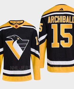 Pittsburgh Penguins 2022 Reverse Retro 2.0 Josh Archibald 15 Black Primegreen Jersey Men's
