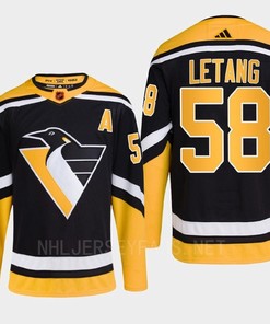Pittsburgh Penguins 2022 Reverse Retro 2.0 Kris Letang 58 Black Primegreen Jersey Men's