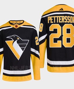 Pittsburgh Penguins 2022 Reverse Retro 2.0 Marcus Pettersson 28 Black Primegreen Jersey Men's