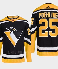 Pittsburgh Penguins 2022 Reverse Retro 2.0 Ryan Poehling 25 Black Primegreen Jersey Men's