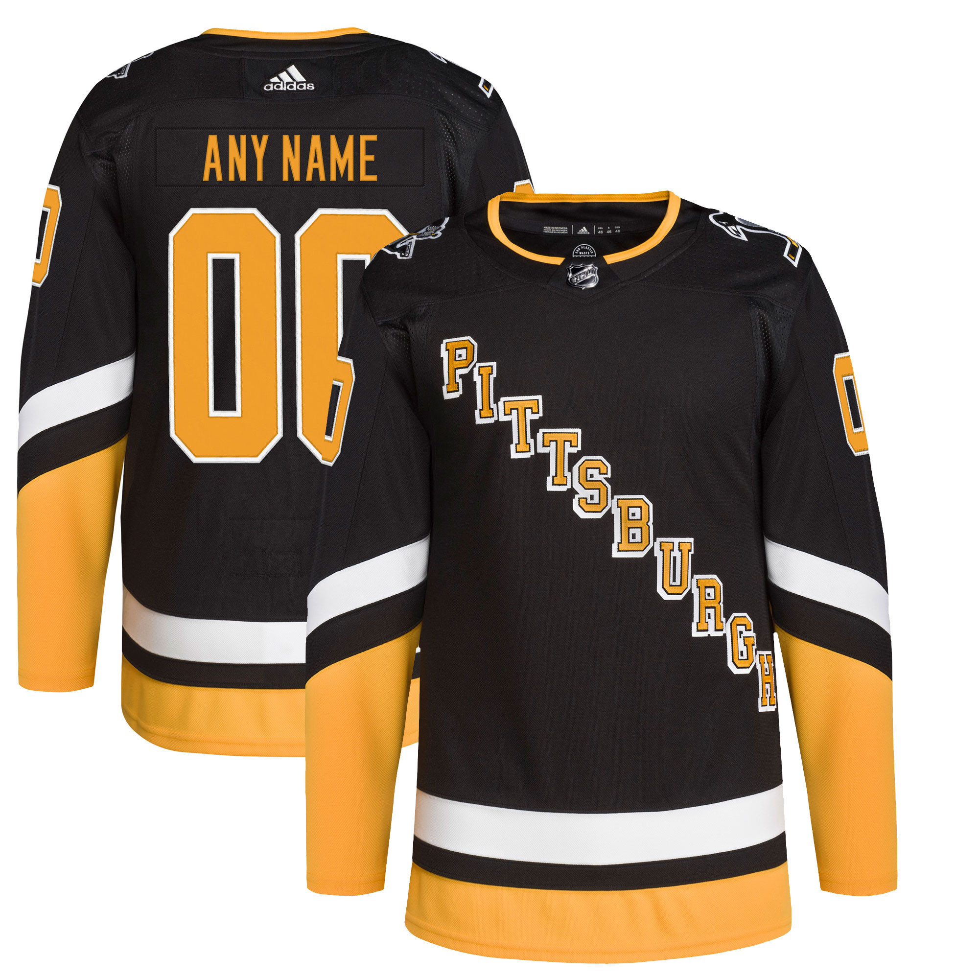 Pittsburgh Penguins Adidas 2021/22 Alternate Primegreen Authentic Pro Custom Jersey - Black Nhl