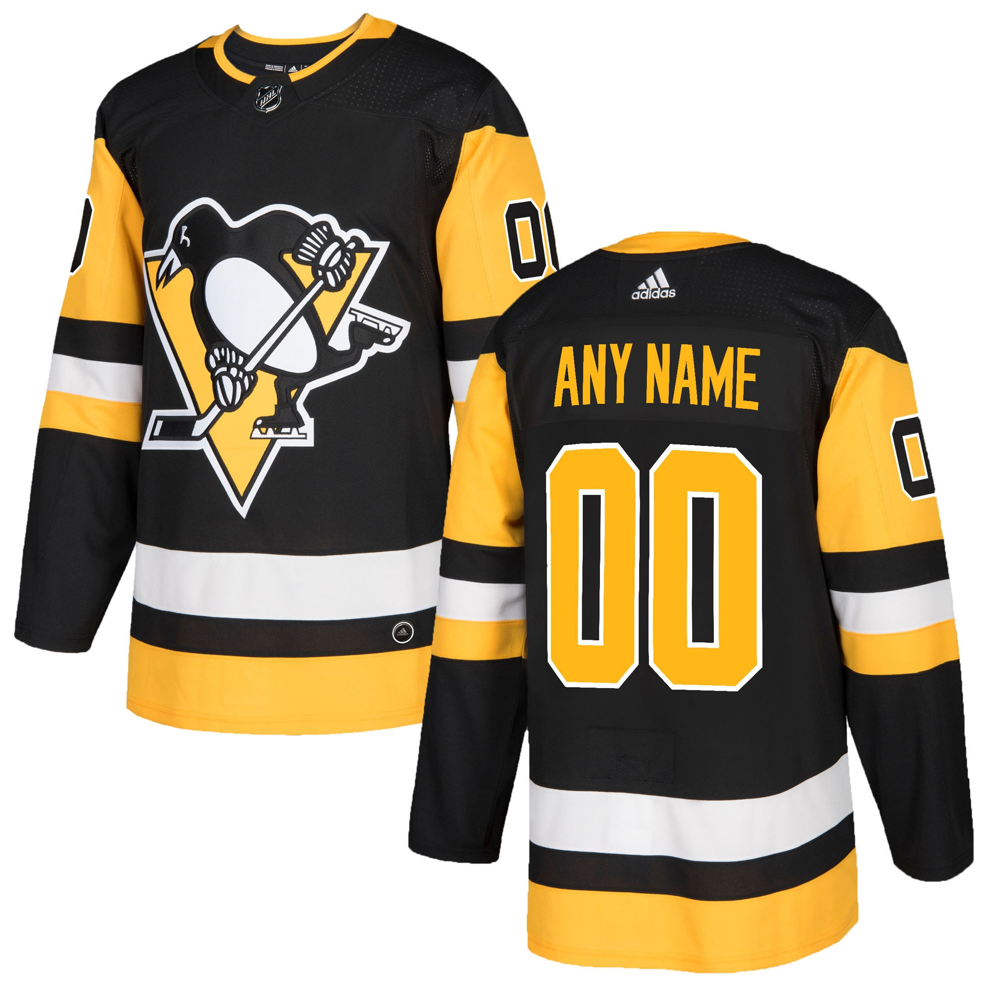 Pittsburgh Penguins Adidas Authentic Custom Jersey Black Custom Jerseys Nhl