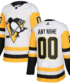 Pittsburgh Penguins Adidas Authentic Custom Jersey - White Custom Jerseys Nhl